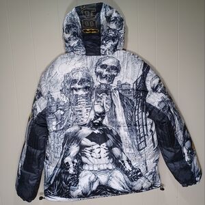 Batman Puffer Hooded Jacket Coat Medium or XL